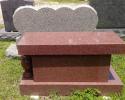 This lovely granite bench monument comes in a striking warm, burgundy color pleasing to the eye. 
