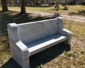 MARBLE BENCH GREY AND WHITE ENGRAVING 