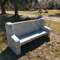 MARBLE BENCH GREY AND WHITE ENGRAVING 