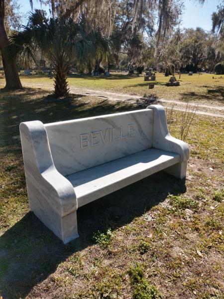 MARBLE BENCH GREY AND WHITE ENGRAVING 