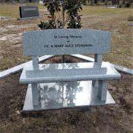 GREY PARK BENCH WITH ENGRAVING GRANITE