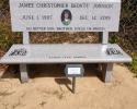 GREY GRANITE PARK BENCH WITH PORCELAIN PHOTO