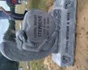 GRAY GRANITE SINGLE HEART WITH BASE CUSTOM ANGEL CARVE PRAYER HANDS