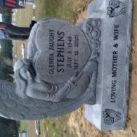 GRAY GRANITE SINGLE HEART WITH BASE CUSTOM ANGEL CARVE PRAYER HANDS