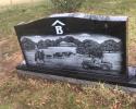 BLACK GRANITE LASER ETCHING HEADSTONE