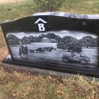 BLACK GRANITE LASER ETCHING HEADSTONE